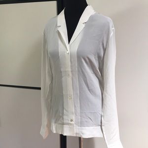 NWT beautiful white silk button blouse